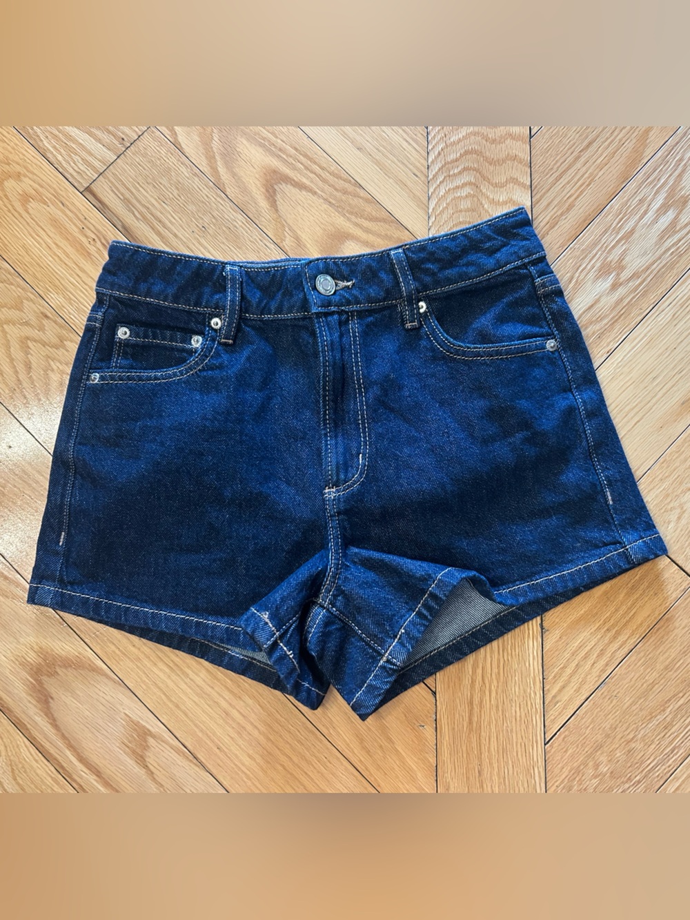 Dynamite Mid Rise Dark Blue Denim Shorts